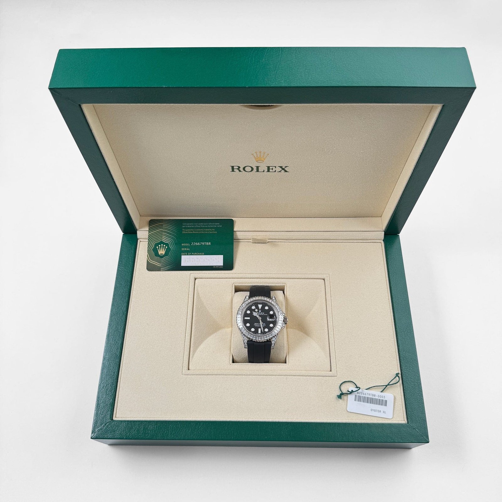 R01ex Yacht-Master 42 226679TBR White Gold Black Dial D1am0nd Bezel (2023)